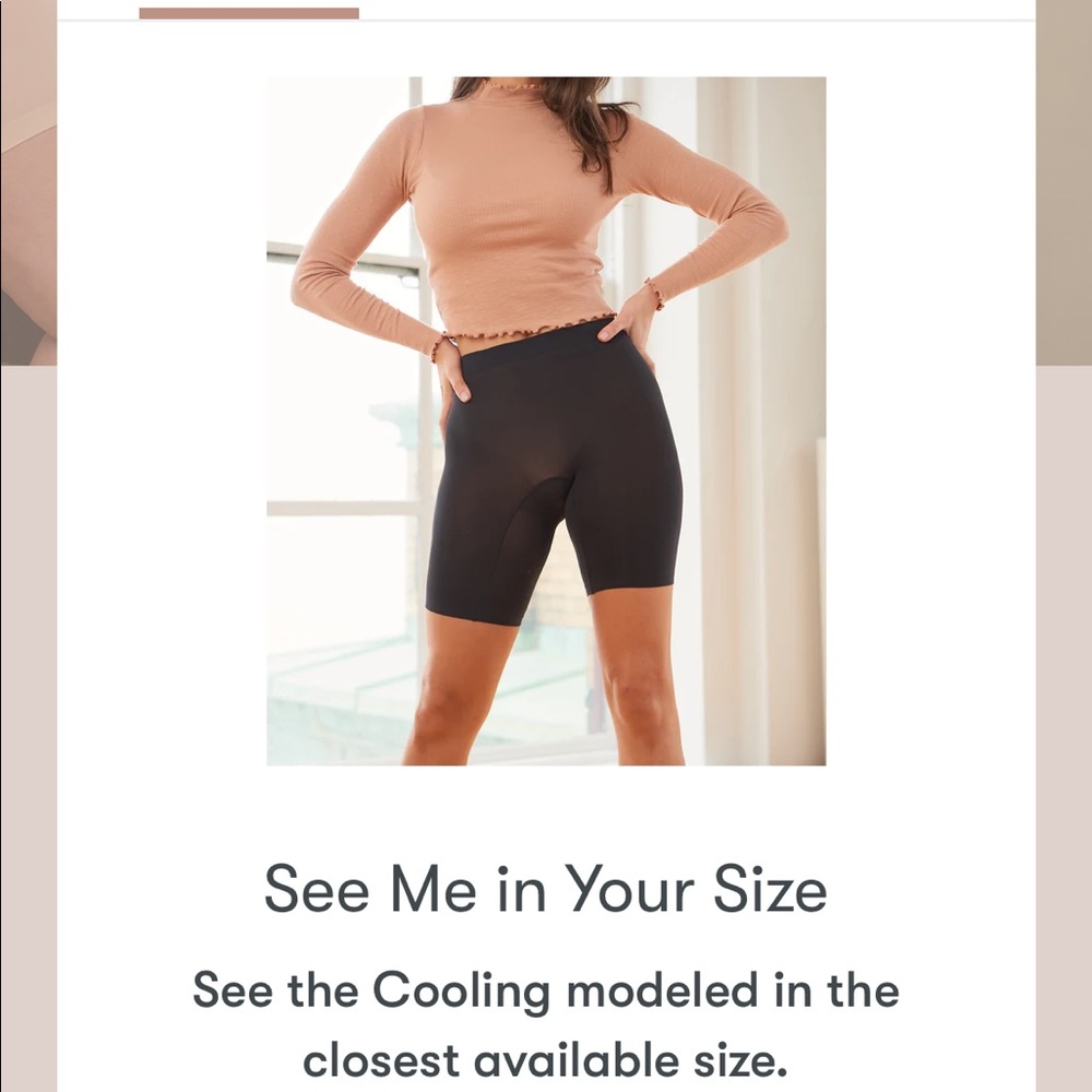 Thigh Society cooling shorts — XS/S in "Peachy"